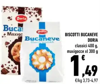 Conad BISCOTTI BUCANEVE DORIA classici 400 g, maxigocce xl 300 g offerta