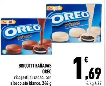 Conad BISCOTTI BAÑADAS OREO ricoperti al cacao, con cioccolato bianco, 246 g offerta