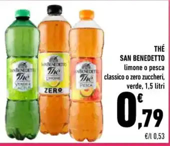 Conad THÉ SAN BENEDETTO limone o pesca The classico o zero zuccheri, verde, 1,5 litri offerta