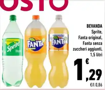 Conad BEVANDA Sprite, Fanta original, Fanta senza zuccheri aggiunti, 1,5 litri offerta