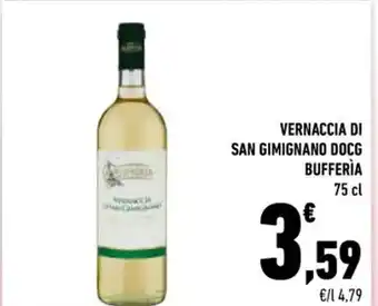 Conad VERNACCIA DI SAN GIMIGNANO DOCG BUFFERÌA 75 cl offerta