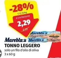 ALDI Mareblu tonno leggero offerta