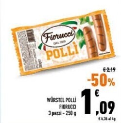 Conad City Fiorucci wurstel polli offerta