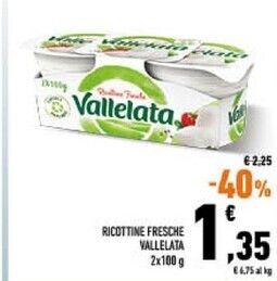 Conad City Vallelata ricottine fresche offerta