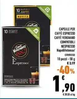 Conad City Vergnano capsule per caffe espresso offerta