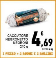 Conad City Negroni cacciatore negronetto offerta