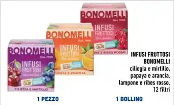 INFUSI FRUTTOSI BONOMELLI ciliegia e mirtillo, papaya e arancia, lampone e ribes rosso, 12 filtri