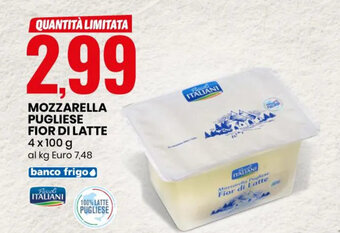 Eurospin MOZZARELLA PUGLIESE FIOR DI LATTE 4x100 g offerta
