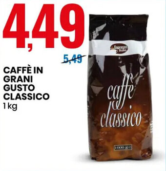 Eurospin CAFFÈ IN GRANI GUSTO CLASSICO 1kg offerta
