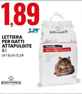 Eurospin LETTIERA PER GATTI ATTAPULGITE 8 l all Euro 0,24 offerta