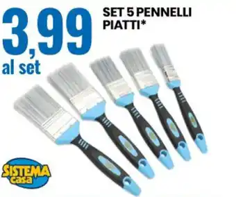 Eurospin SET 5 PENNELLI PIATTI* offerta