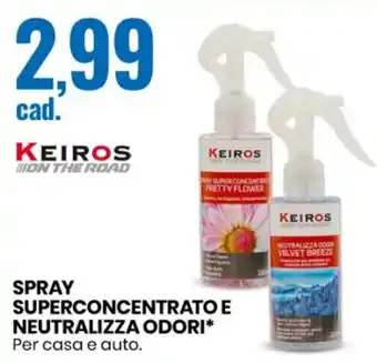 Eurospin SPRAY SUPERCONCENTRATO E NEUTRALIZZA ODORI* Per casa e auto. offerta