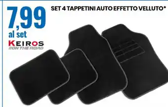 Eurospin SET 4 TAPPETINI AUTO EFFETTO VELLUTO* al set KEIROS offerta