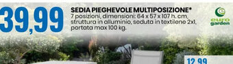 Eurospin SEDIA PIEGHEVOLE MULTIPOSIZIONE* offerta