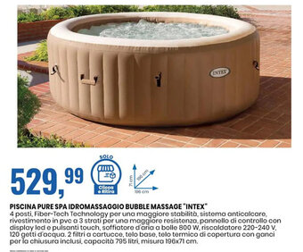 Eurospin PISCINA PURE SPA IDROMASSAGGIO BUBBLE MASSAGE "INTEX" offerta