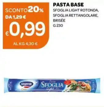 Ekom PASTA BASE SFOGLIA LIGHT ROTONDA, SFOGLIA RETTANGOLARE, BRISÉE G 230 offerta