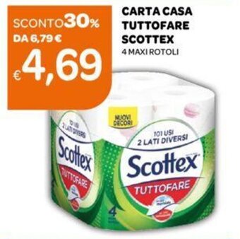 Ekom CARTA CASA TUTTOFARE SCOTTEX 4 MAXI ROTOLI offerta