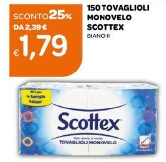 Ekom 150 TOVAGLIOLI MONOVELO SCOTTEX BIANCHI offerta