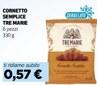 Coop CORNETTO SEMPLICE TRE MARIE 6 pezzi 330 g offerta