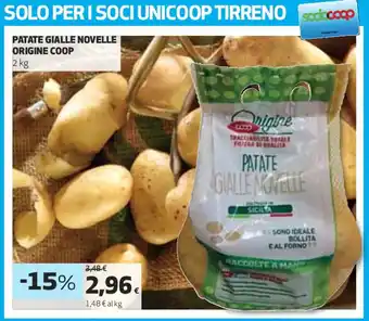Coop PATATE GIALLE NOVELLE ORIGINE COOP 2 kg offerta