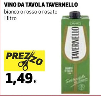 Coop VINO DA TAVOLA TAVERNELLO 1 litro offerta