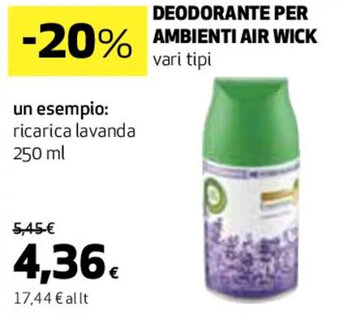 Coop DEODORANTE PER AMBIENTI AIR WICK 250 ml offerta