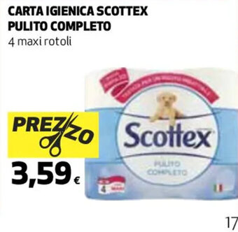 Coop CARTA IGIENICA SCOTTEX PULITO COMPLETO 4 maxi rotoli offerta