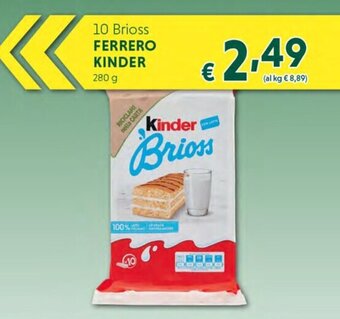 DiMeglio 10 Brioss FERRERO KINDER 280 g offerta