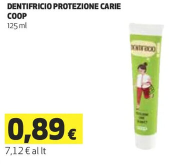 Coop DENTIFRICIO PROTEZIONE CARIE COOP 125 ml offerta