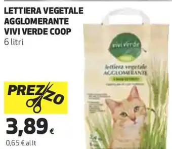 Coop LETTIERA VEGETALE AGGLOMERANTE VIVI VERDE COOP 6 litri offerta