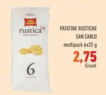 Conad Superstore PATATINE RUSTICHE SAN CARLO multipack 6x25 g offerta