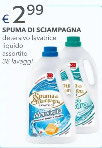 Acqua & Sapone SPUMA DI SCIAMPAGNA detersivo lavatrice liquido assortito 38 lavaggi offerta
