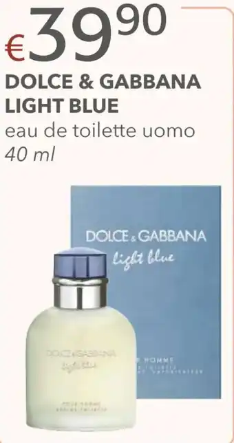 Acqua & Sapone DOLCE & GABBANA LIGHT BLUE eau de toilette uomo 40 ml offerta
