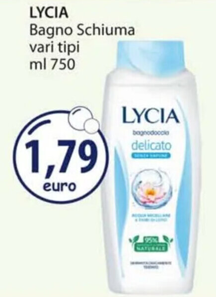 Acqua & Sapone LYCIA Bagno Schiuma vari tipi 750 ml offerta