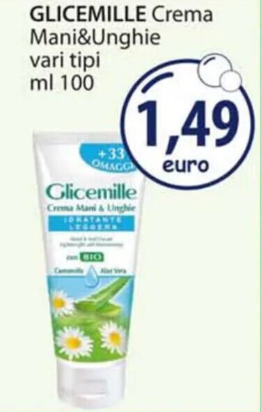 Acqua & Sapone GLICEMILLE Crema Mani&Unghie vari tipi ml 100 offerta