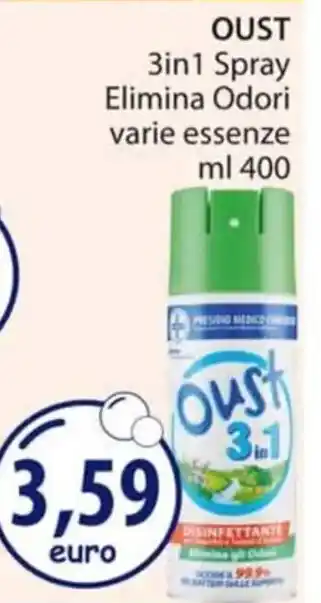 Acqua & Sapone OUST 3in1 Spray Elimina Odori 400 ml offerta