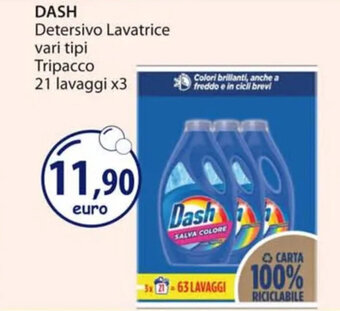 Acqua & Sapone DASH Detersivo Lavatrice vari tipi Tripacco 21 lavaggi x3 offerta