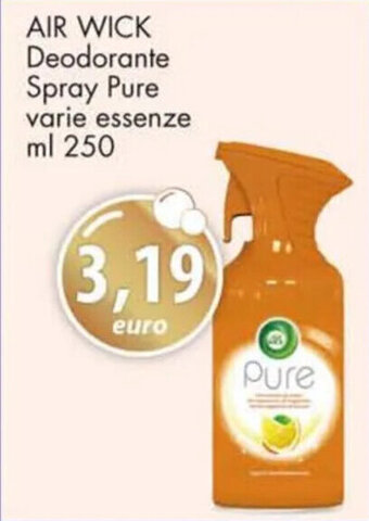 Acqua & Sapone AIR WICK Deodorante Spray Pure varie essenze ml 250 offerta