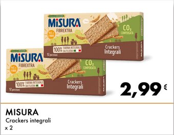Iper Tosano MISURA Crackers Integrali x 2 offerta