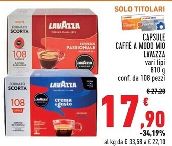 Conad City Lavazza capsule caffè a modo mio offerta