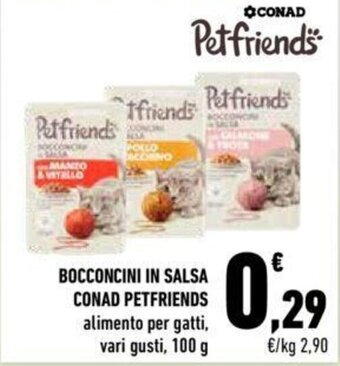 Conad BOCCONCINI IN SALSA CONAD PETFRIENDS 100 g offerta