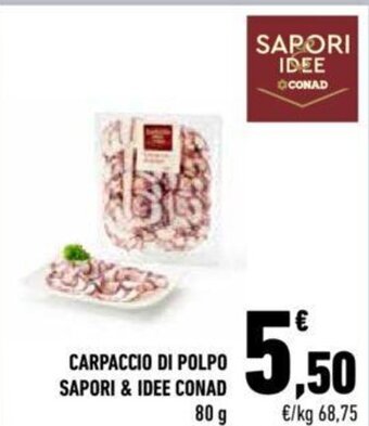 Conad CARPACCIO DI POLPO SAPORI & IDEE CONAD 80 g offerta