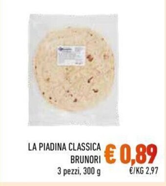 Conad LA PIADINA CLASSICA BRUNORI 3 pezzi, 300 g offerta