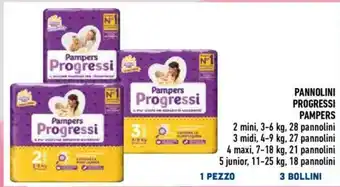 Conad PANNOLINI PROGRESSI PAMPERS 2 mini, 3-6 kg, 28 pannolini offerta