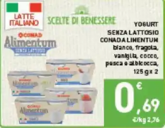 Conad Yogurt SENZA LATTOSIO CONADA LINENTUM 125 gr x 2 offerta
