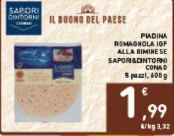 Conad PIADINA ROMAGNOLA IGP ALLA RIMINESE SAPORI&DINTORNI CONAD 5 pezzi 600 g offerta
