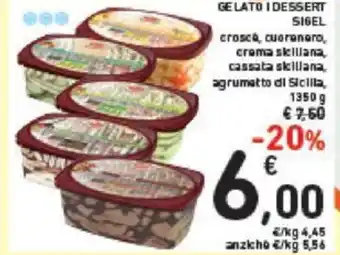 Conad GELATO I DESSERT SIGEL 1350 g offerta