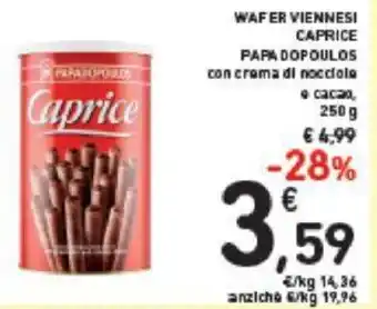 Conad WAFER VIENNESI CAPRICE PAPADOPOULOS 250 g offerta