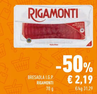 Conad Superstore BRESAOLA I.G.P. RIGAMONTI 70 g offerta