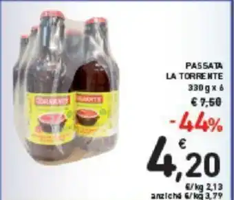 Conad PASSATA LA TORRENTE 330g x 6 offerta